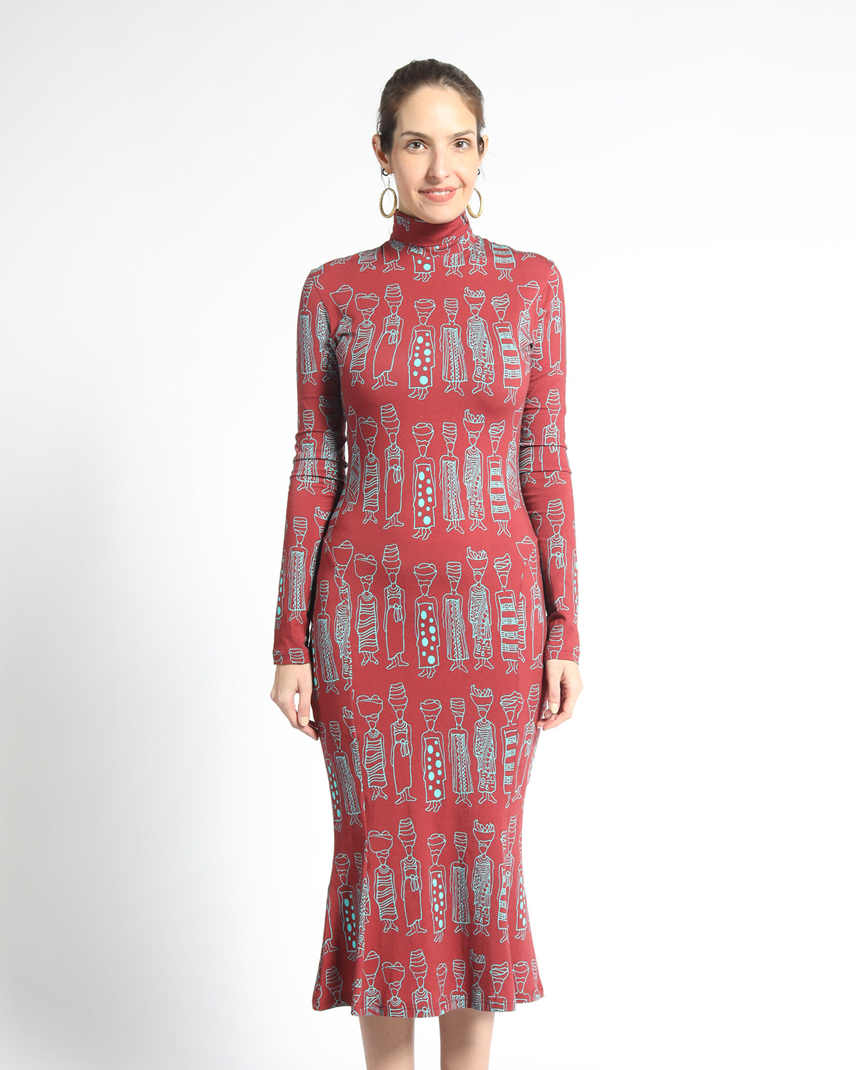 Sade turtleneck dress -Burgundy