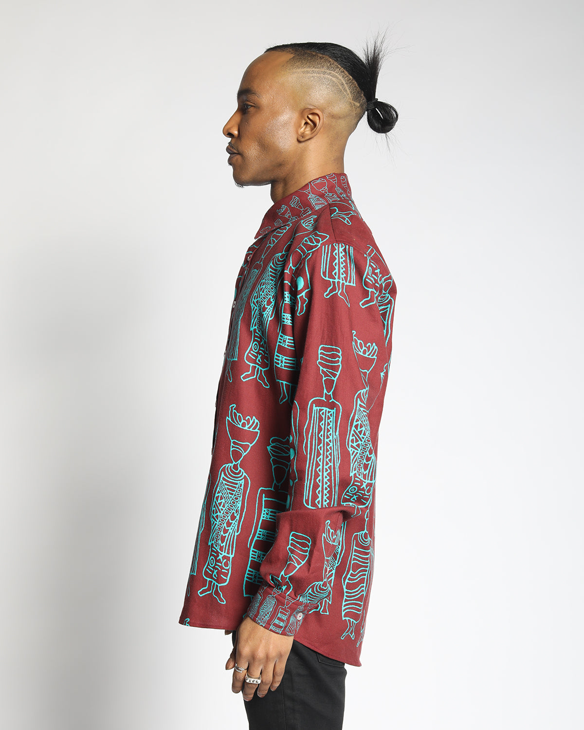 Male  model wearing unisex sustainable cotton shirt
