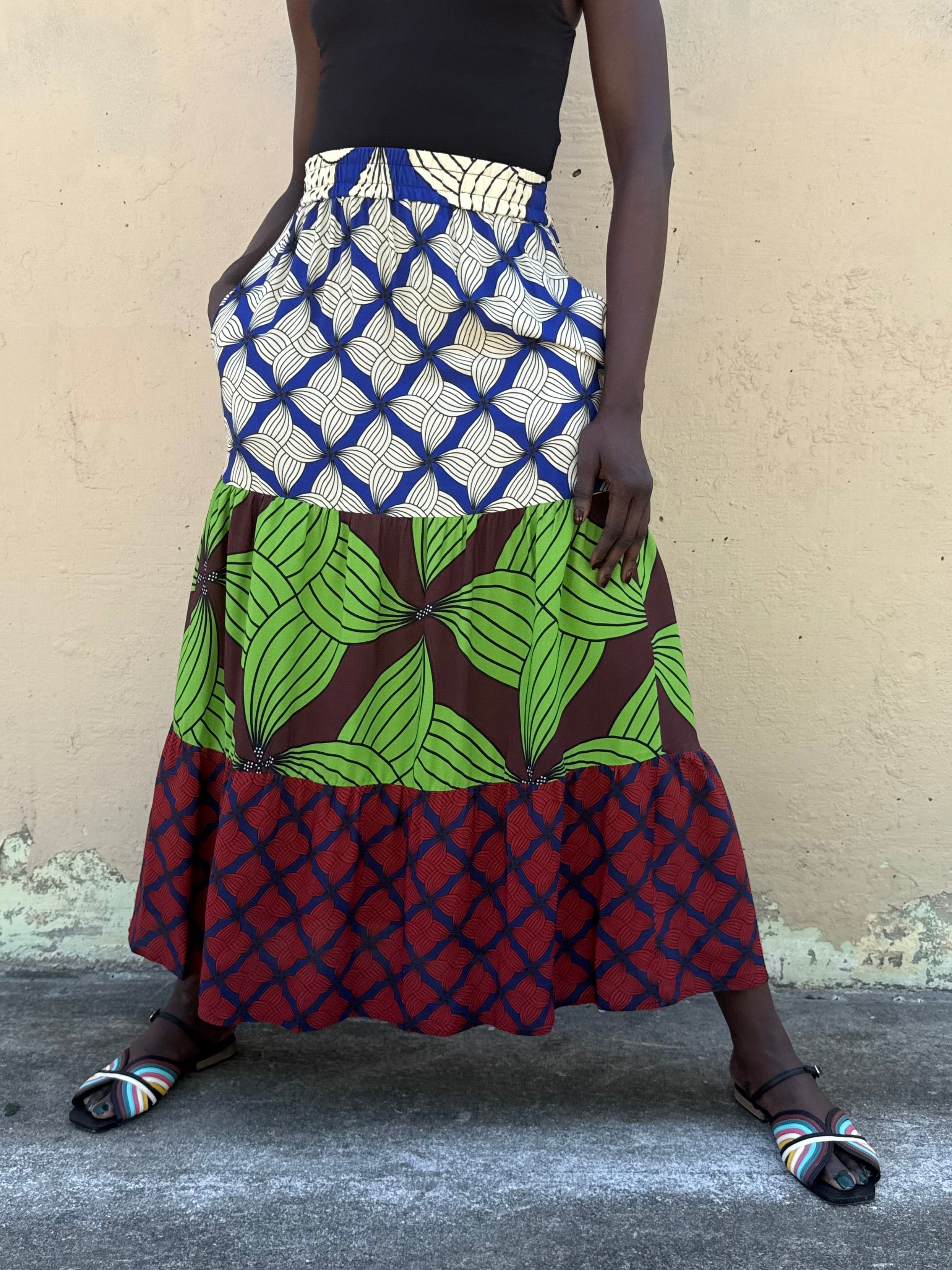 flowly  print midi skirt