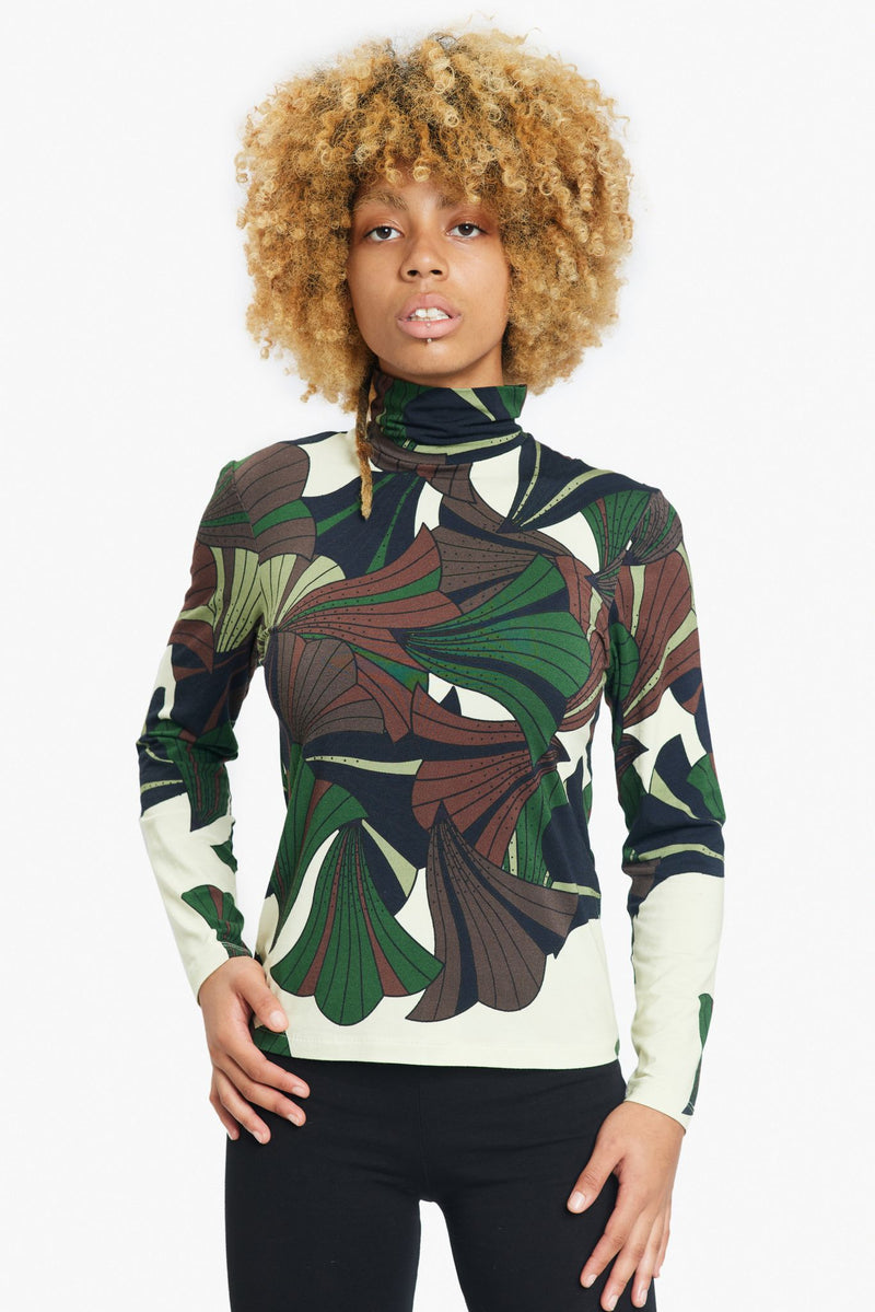 Cream Forest Swamp Turtleneck - Lola Faturoti