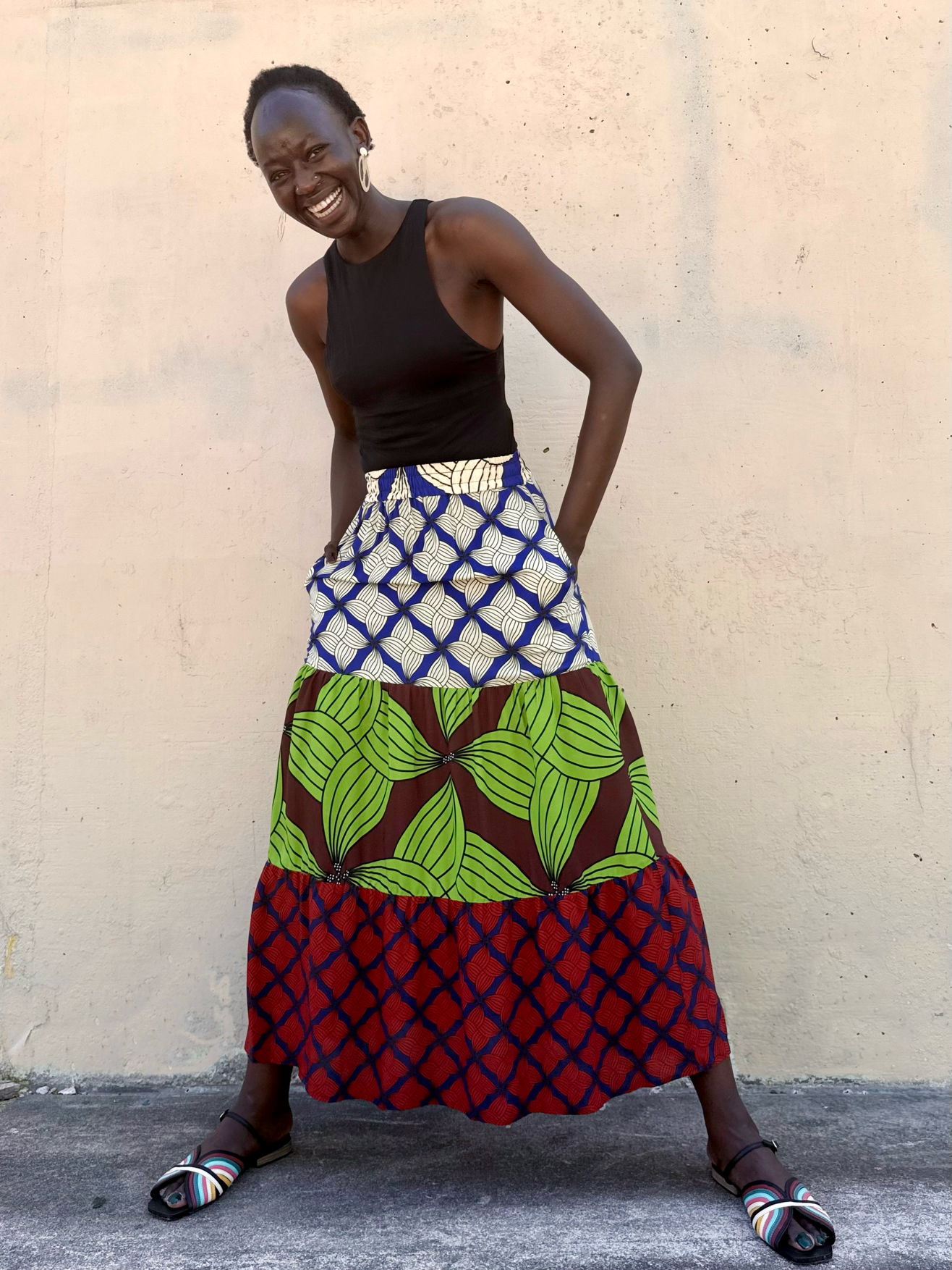 Midi ecovero viscose skirt